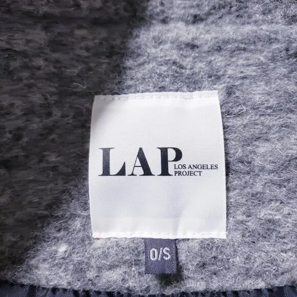 Los Angeles Project Double‎ Breasted Pea Coat Overcoat Womens Small Gray - Picture 10 of 12